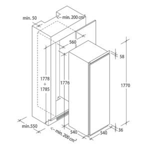 Alternative view of Candy Built-in Freezer 228 Liter CFF03550E