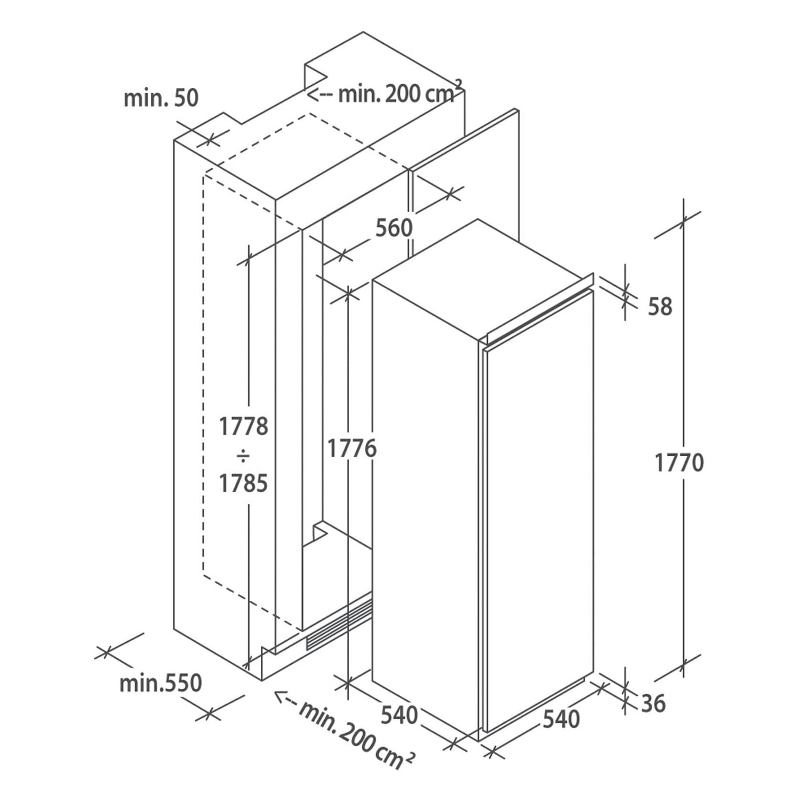 Candy Built-in Freezer 228 Liter CFF03550E - Image 2