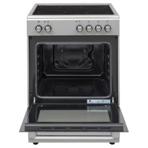 Alternative view of Hoover Ceramic Electric Cooker HVC V64E-S, Stainless Steel and Black, 4 Cooking Zones