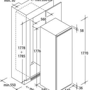 Alternative view of Candy Built-in Freezer CFFO3550E/1-19 217L