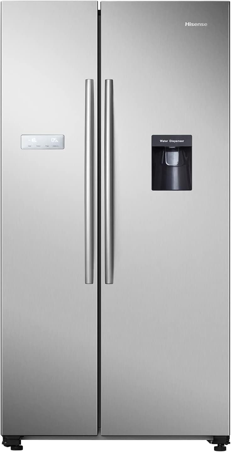Hisense 562L, 2 Door Side By Side Refrigerator With Water Dispenser, Silver, RS741N4WSU