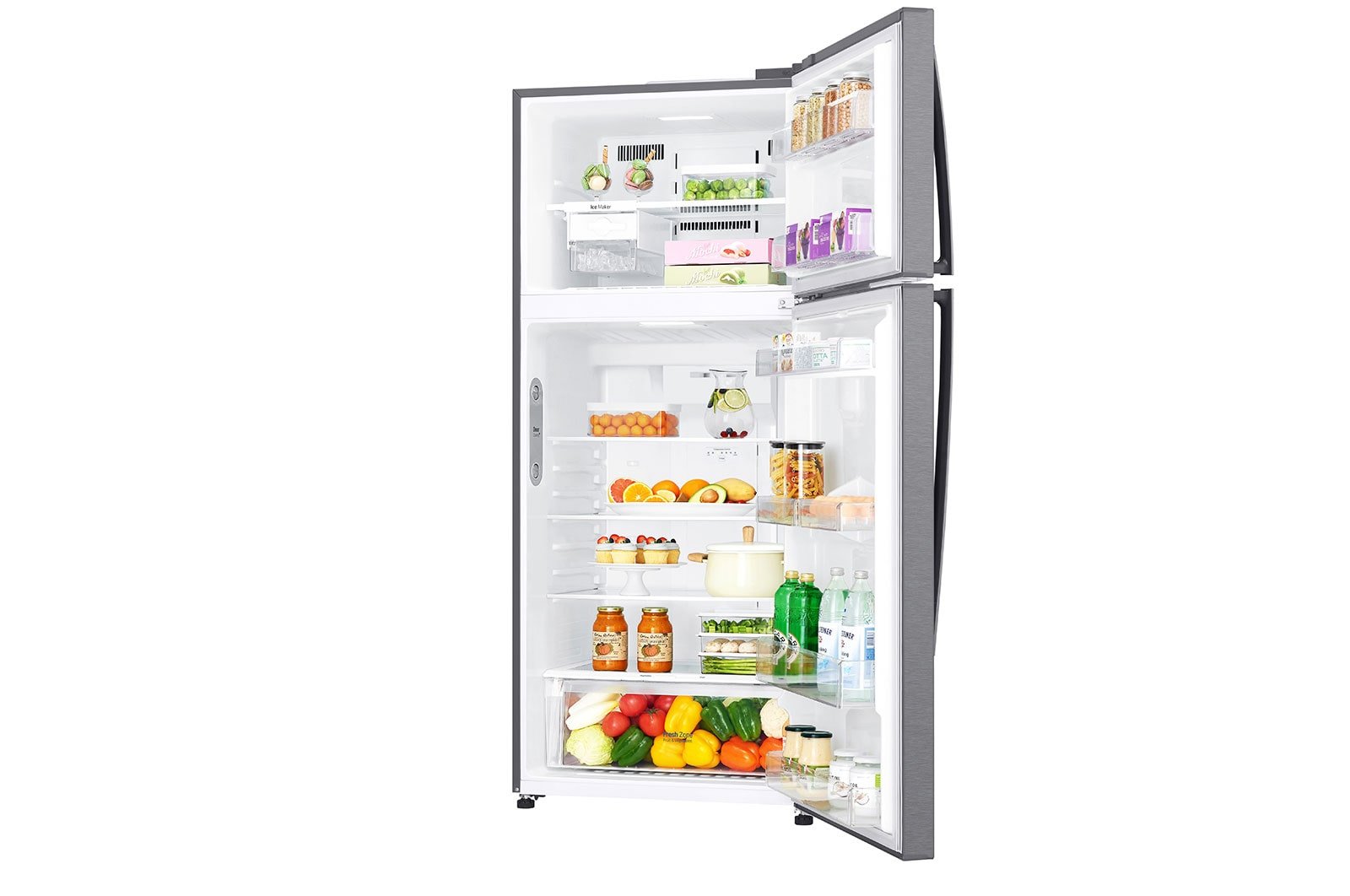 LG 509L Net capacity Double Door Top Mount Refrigerator with Smart Inverter Compressor, DoorCooling, Multi AirFlow, Humidity Controller, Smart Diagnosis LTC752HQCM Dark Graphite - Image 3