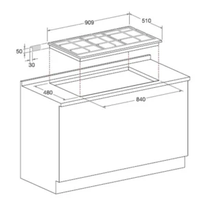 Alternative view of Ariston 5 Gas Burners Built In Hobs PK951TGH