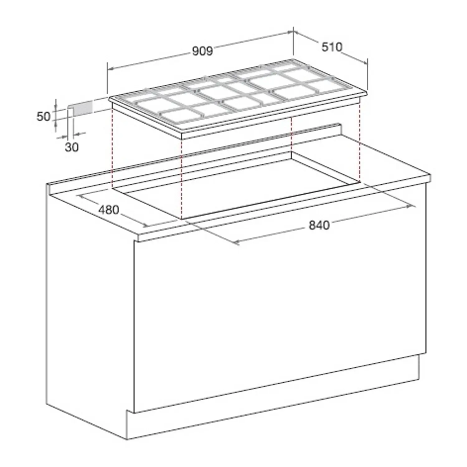 Ariston 5 Gas Burners Built In Hobs PK951TGH - Image 2