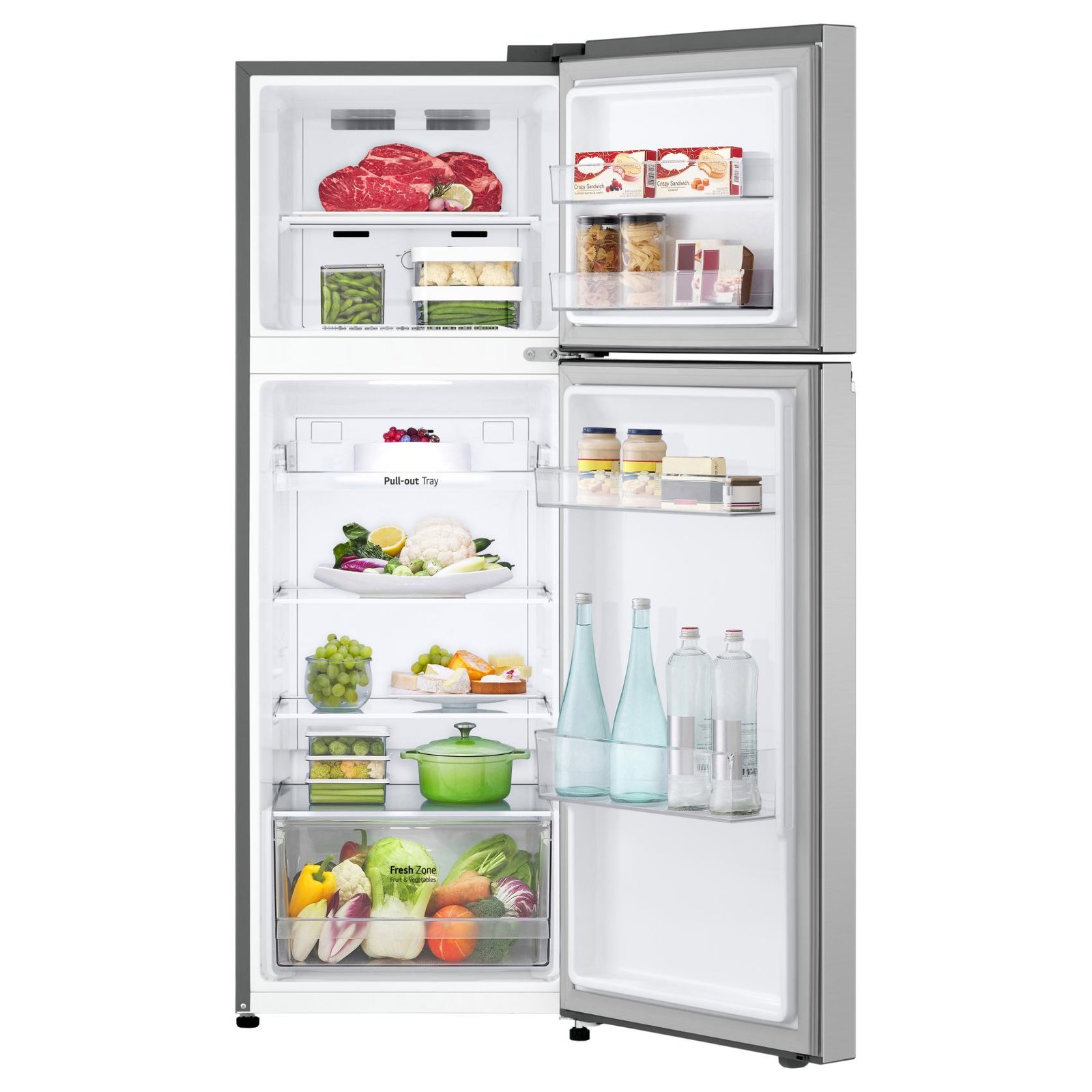 LG Top Mount Freezer Refrigerator GR-B355PLMB, Stainless Steel, 243 L, 2 Doors - Image 3